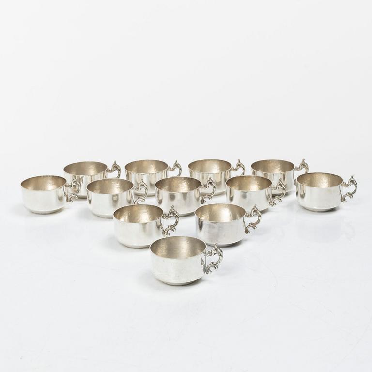 Twelve silver cups, Egypt, second half of the 20th century.