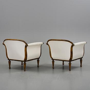 FÅTÖLJER, ett par, art deco, 1930-/40-tal.