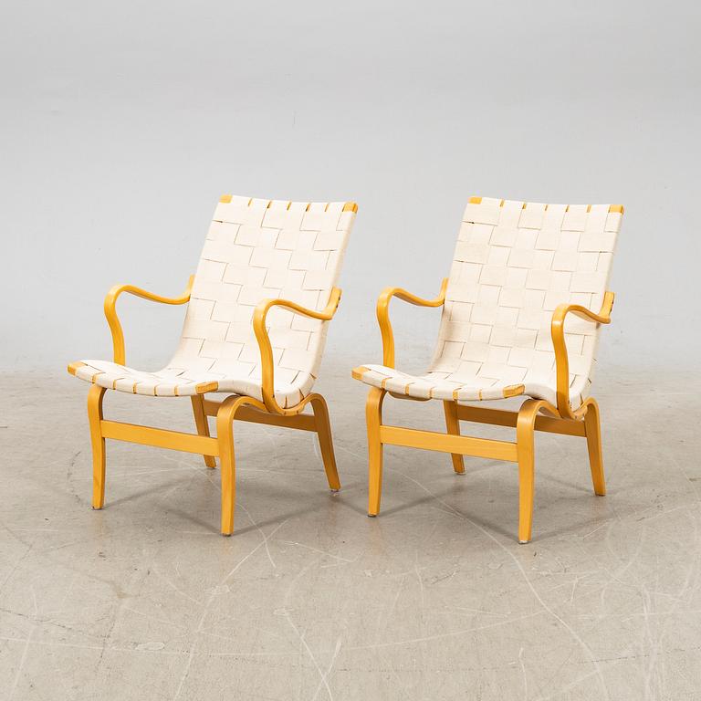 Bruno Mathsson, A pair of 'Eva' Easy chairs, for Dux, end of the 20th Century.