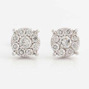 Earrings with brilliant-cut diamonds.