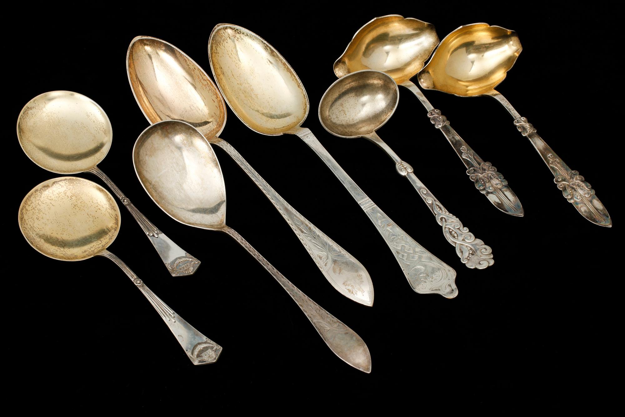 PARTI BESTICK, ca 30 delar, silver. Danmark, omkring 1900, div mästare. Ca 1400 g.