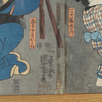Utagawa Kunisada, diptyk.