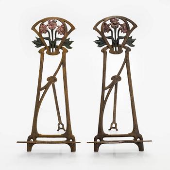 Valokuvatelineitä, pari, Jugend, 1900-luvun alku.