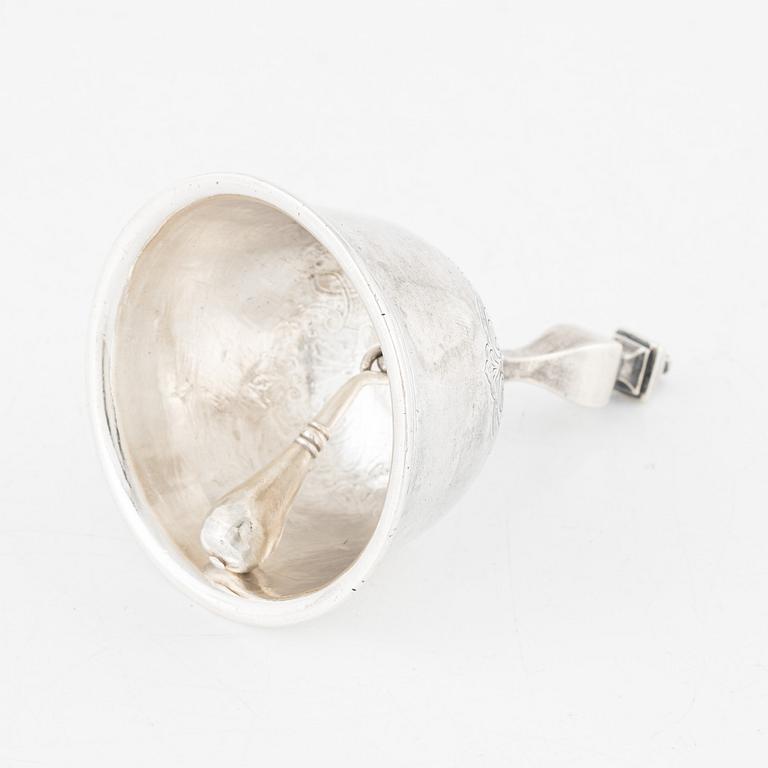 A Danish Silver Bell, Copenhagen, 19th Century.