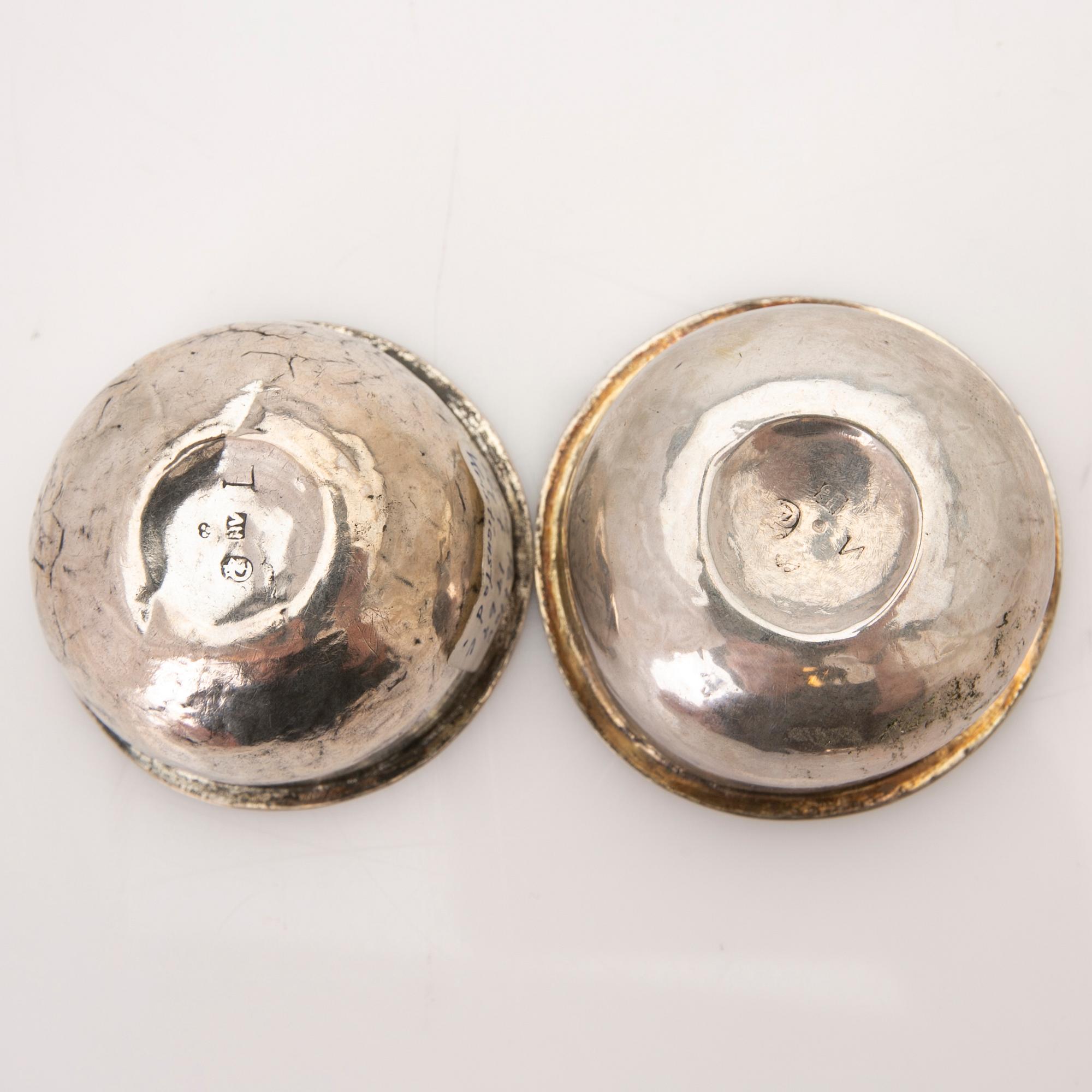 Four beakers, silver, Kristianstad, 18th/19th century.