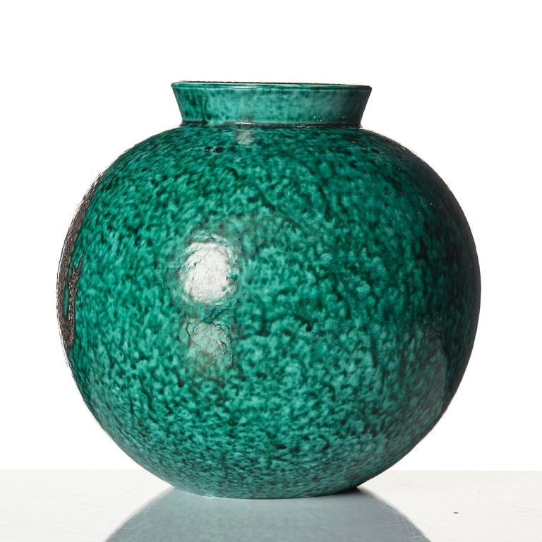 Wilhelm Kåge, an "Argenta"  stoneware vase, Gustavsberg 1938.
