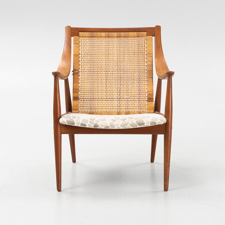 Peter Hvidt & Orla Mølgaard Nielsen, an 'FD 146' teak and rattan easy chair, France & Son, Denmark.