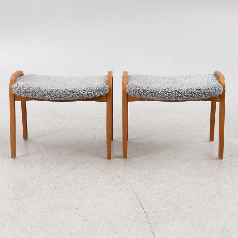 Yngve Ekström, a pair of "Lamino" footstools, Swedese.
