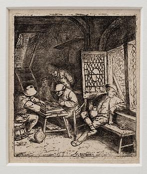 ADRIAEN VAN OSTADE, 3 etchings, probably 18th century.