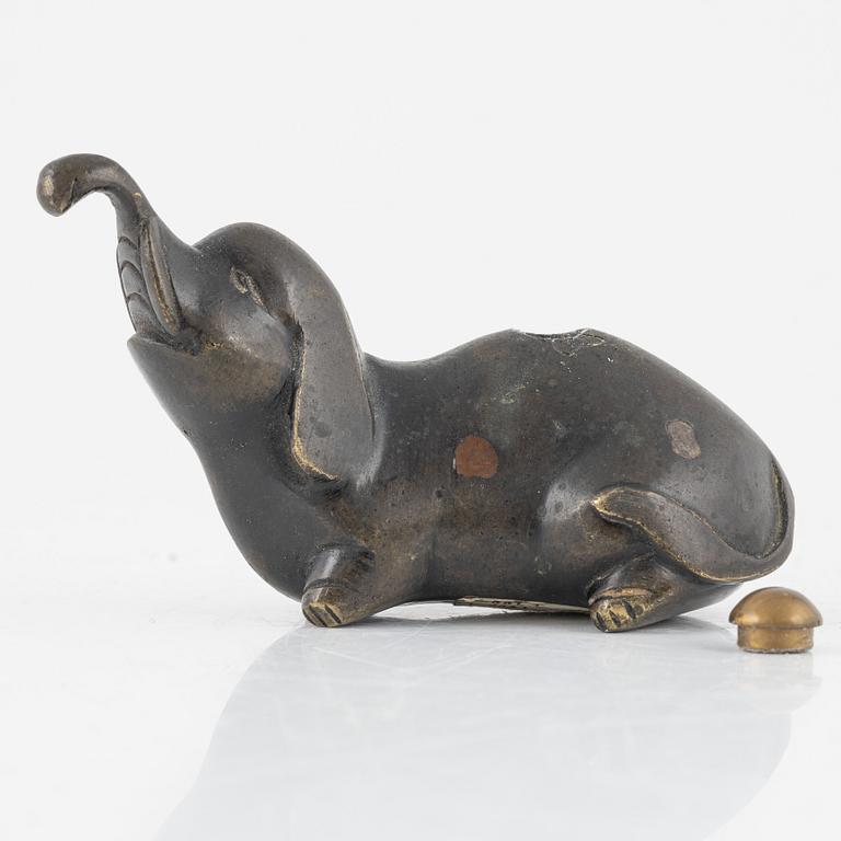 A small Japanese bronze joss stick holder, 19th Century.