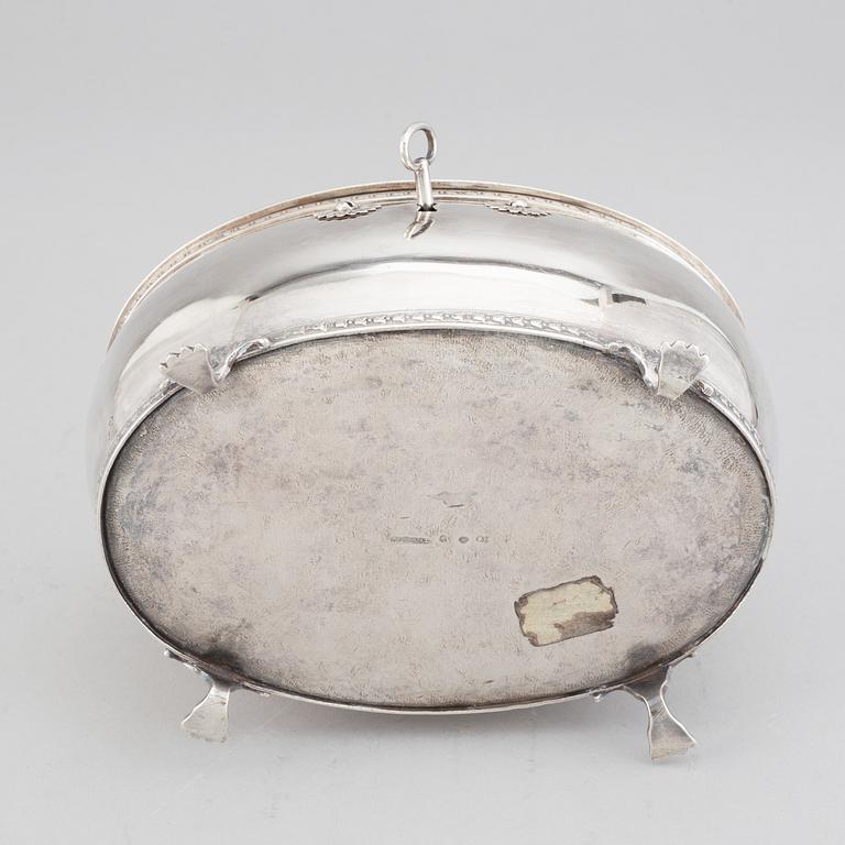 A Swedish empire silver sugar-casket, mark of JP Gronvall, Stockholm 1820.