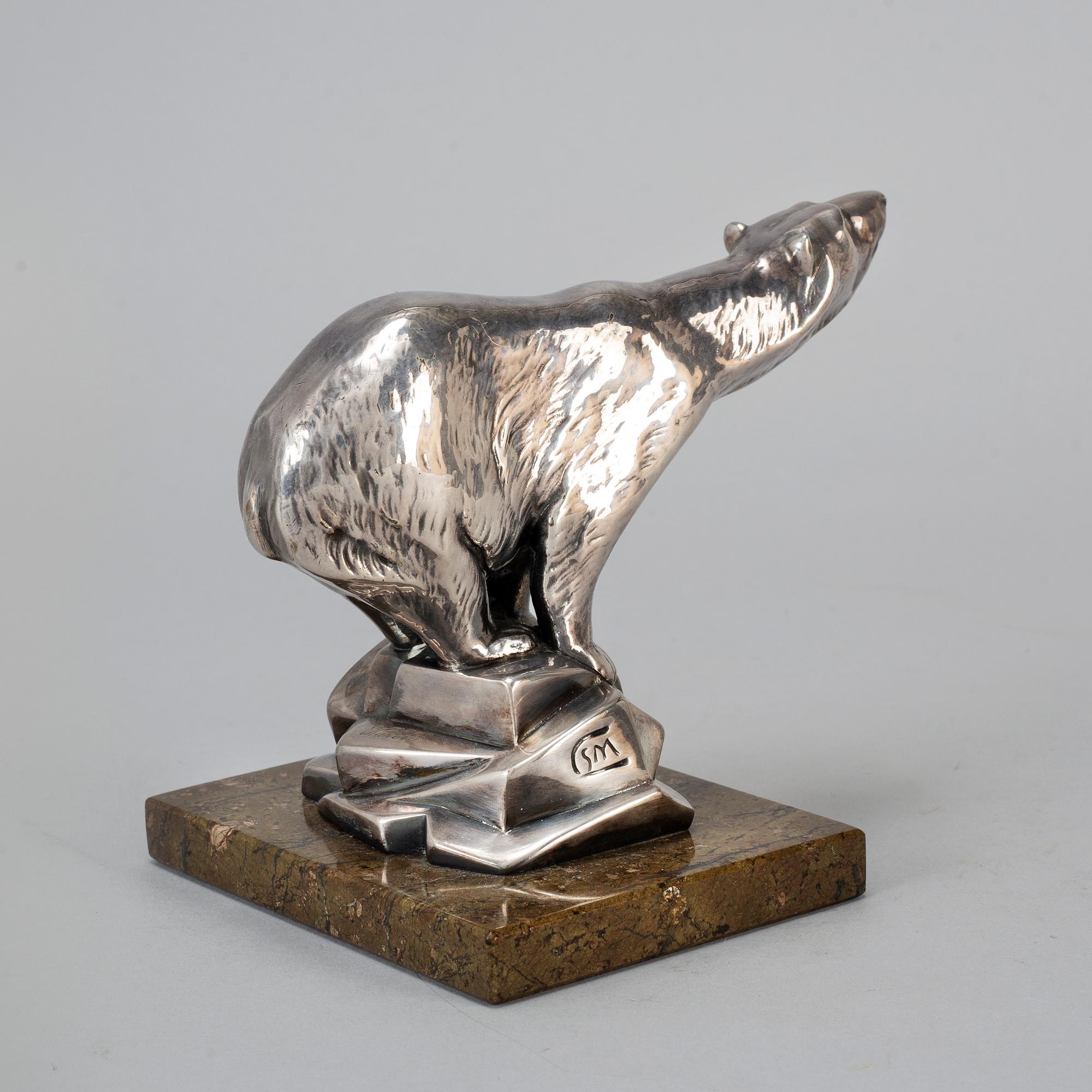 CHARLES SVEJSTRUP MADSEN, a silver plated sculpture, signed.
