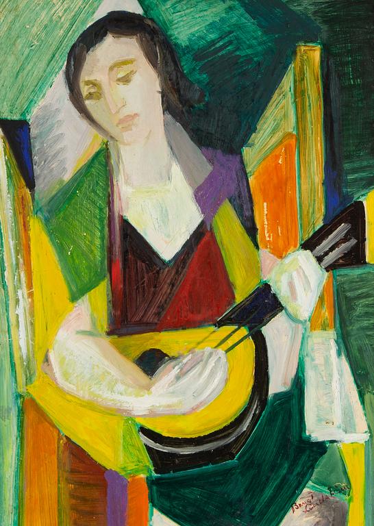 Bengt Lindström, oil on paper-panel, signed.