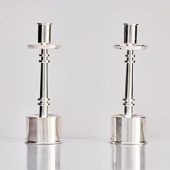 Claës Giertta, a pair of silver candlesticks, Stockholm 1965.