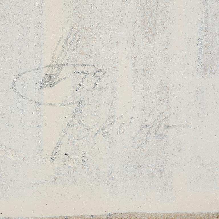 VÄGGPLATTOR, 2 stycken, stengods, Börje Skohg, Gustavsberg. Daterade 71 samt 72.