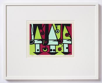 Olle Baertling, silkscreen in colours, 1949-68, signed 3/300.