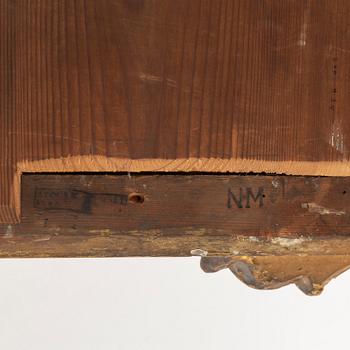 A Rococo mirror by Niclas Meunier, (Stockholm 1754-1797).