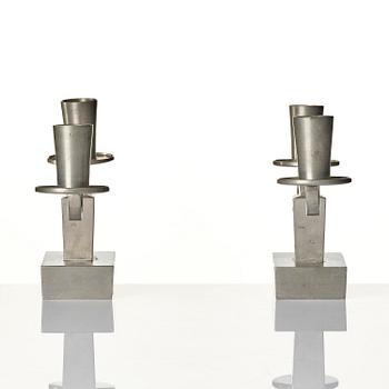 Nils Fougstedt, a pair of pewter candelabra model "A 1047", Firma Svenskt Tenn, Stockholm 1932.