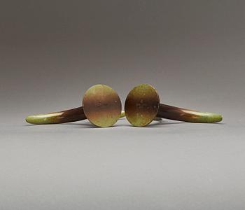 LJUSSTAKAR, ett par, grönpatinerad brons, Ystad-Metall, "Liljan", Ivar Ålenius Björk.