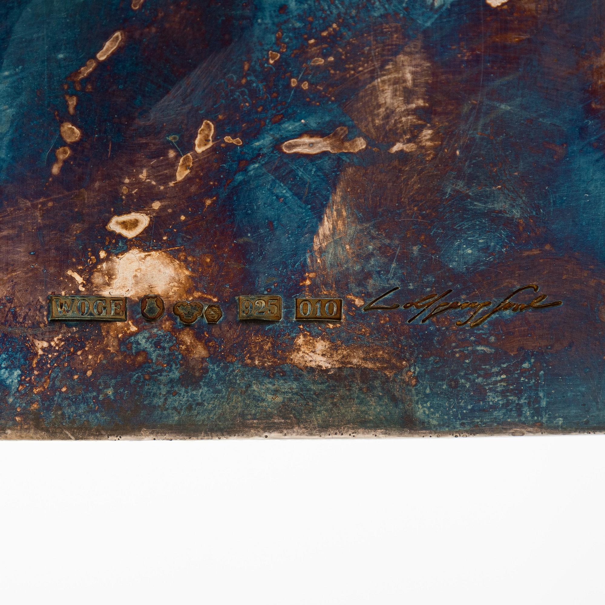 Wolfgang Gessl, Fat på fot, sterlingsilver, delvis förgyllt, Stockholm 1988.