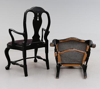 KARMSTOLAR, 1 par, senbarockstil, 1900-talets första hälft.