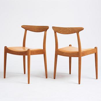 Hans J. Wegner, stolar 6 st., modell "W1", C.M. Madsens Fabriker, Danmark 1950-tal.