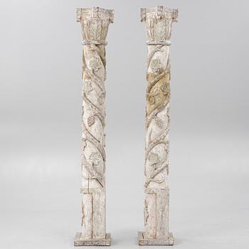 Kolonner, ett par, Angloindiska, omkring 1900.