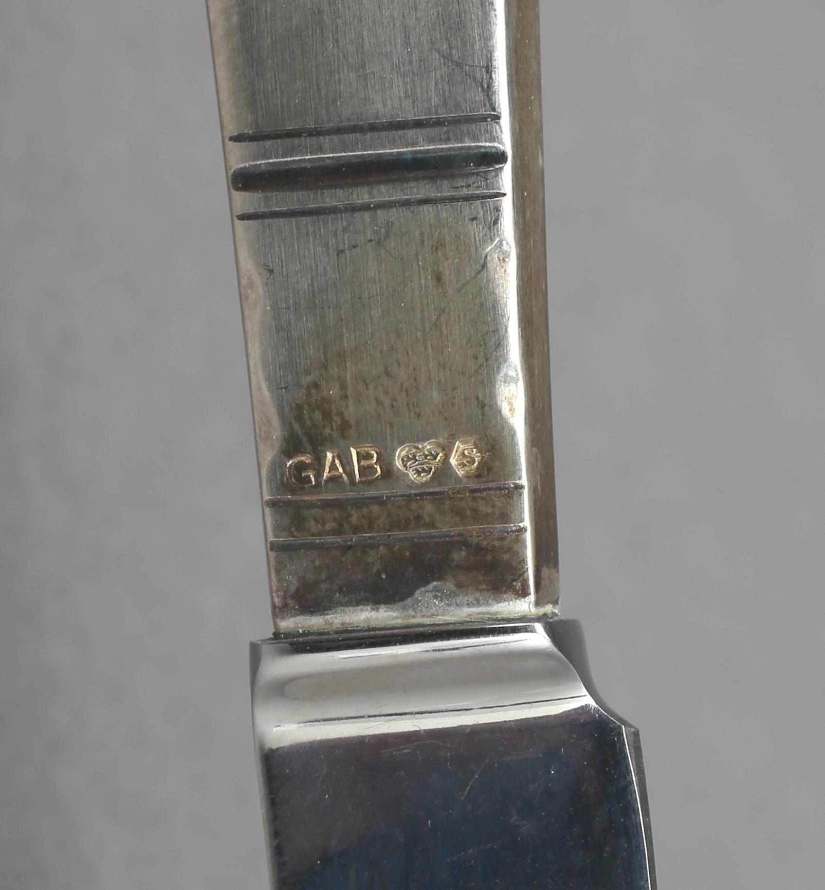 BESTICK, 12 delar, silver "Rosenholm", Guldsmedsaktiebolaget GAB, Stockholm 1956.