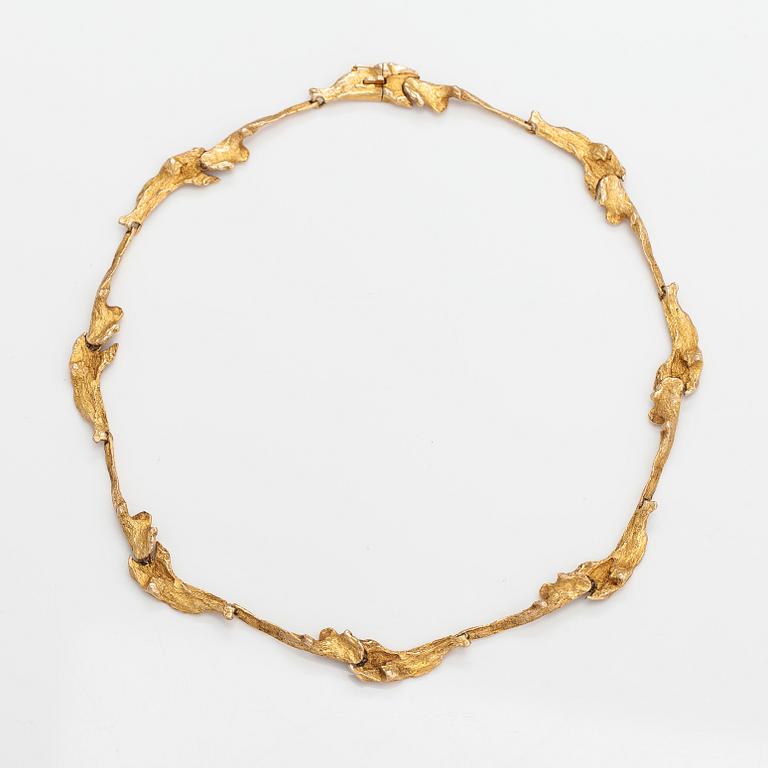 Björn Weckström, Halsband "Mariehand", 14K guld. Lapponia 1970.