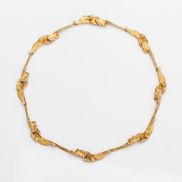 Björn Weckström, A 14K gold collier "Orchid Psychedelic". Lapponia 1970.