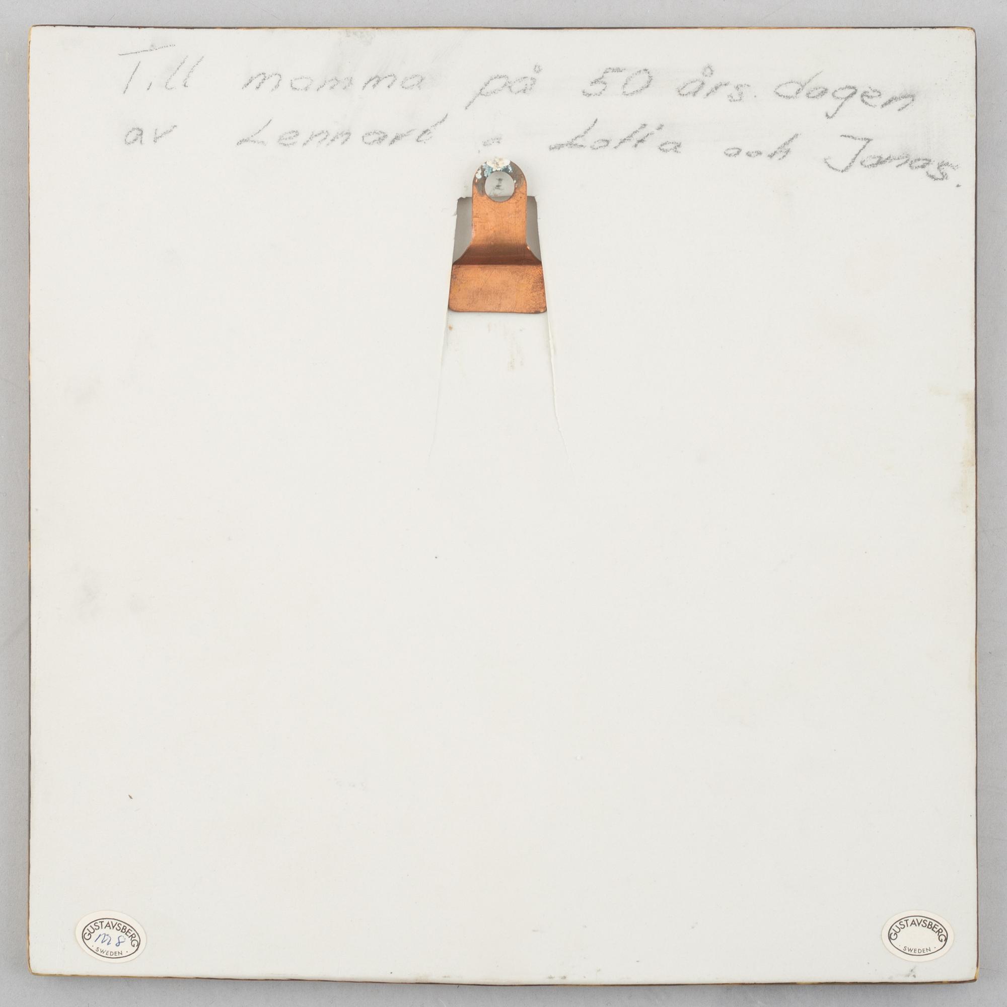 Lisa Larson, wall plaques, a pair, Gustavsberg, second half of the 20th century.