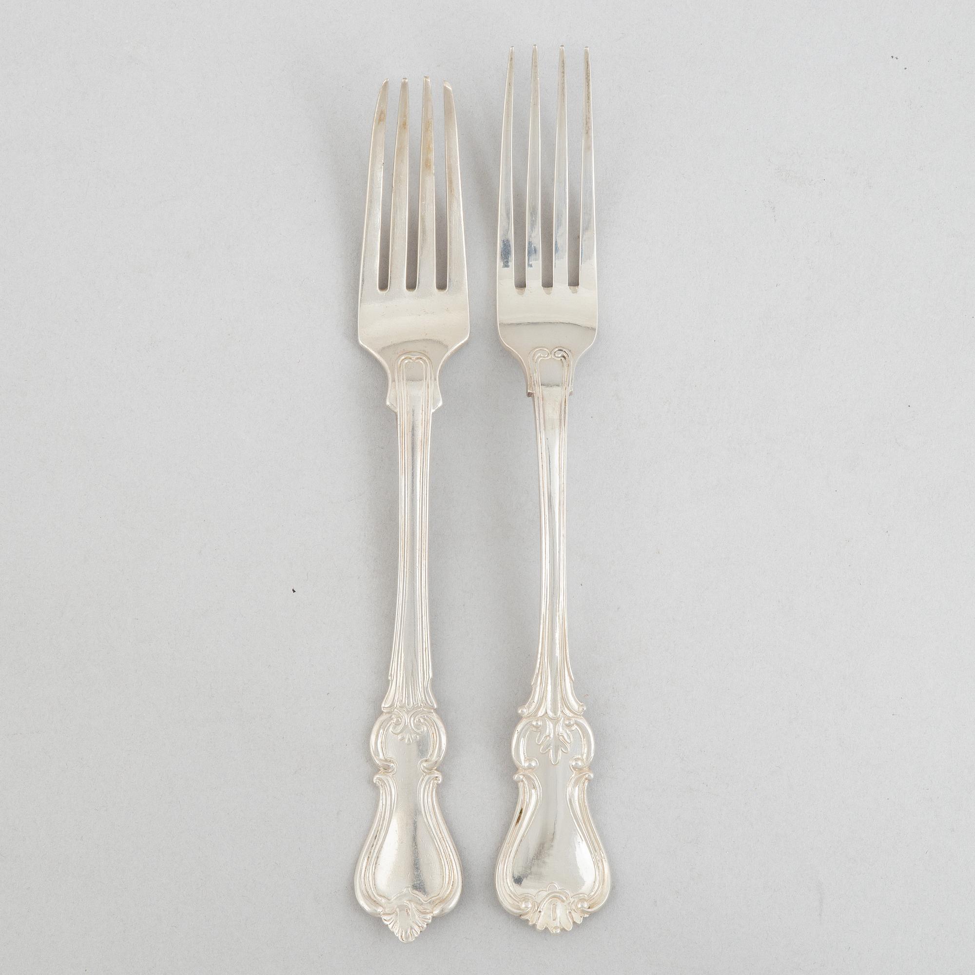 A Swedish silver cutlery, model Olga, mostly GAB and CG Hallberg, some Stockholm 1954 (123 pieces).