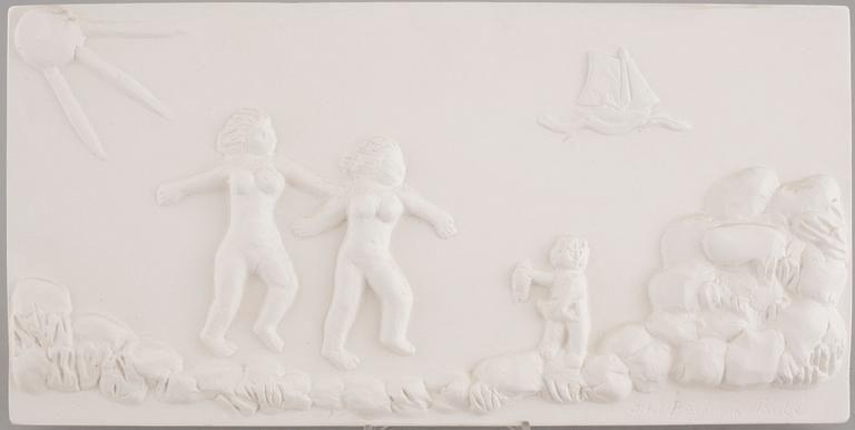 ASTRI BERGMAN-TAUBE, 6 stycken väggreliefer ur serien Änglamark, signerade och numrerade 1600.