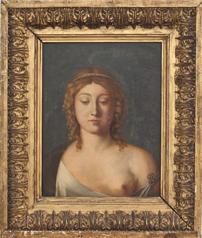 OKÄND KONSTNÄR, olja på träpannå, 1800-talets första hälft.
