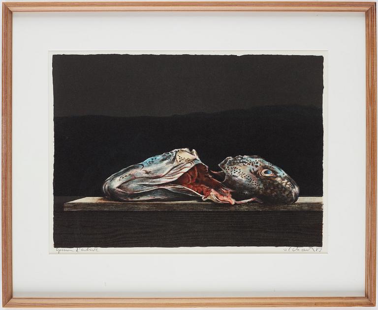 Philip von Schantz, lithograph in color, signed, EA-edition, dated -83.