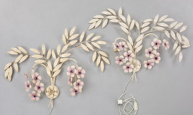 Vägglampor, ett par, troligen Italien, 1900-talets andra hälft.