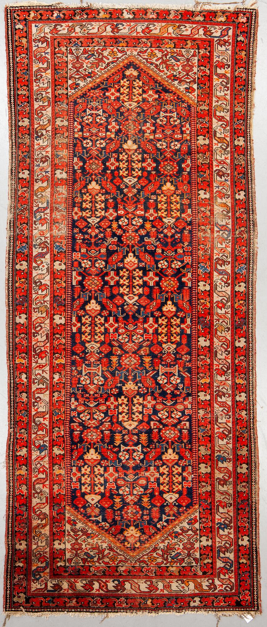 Gallerimatta, antik/semiantik Malajir, ca 355 x 149 cm.