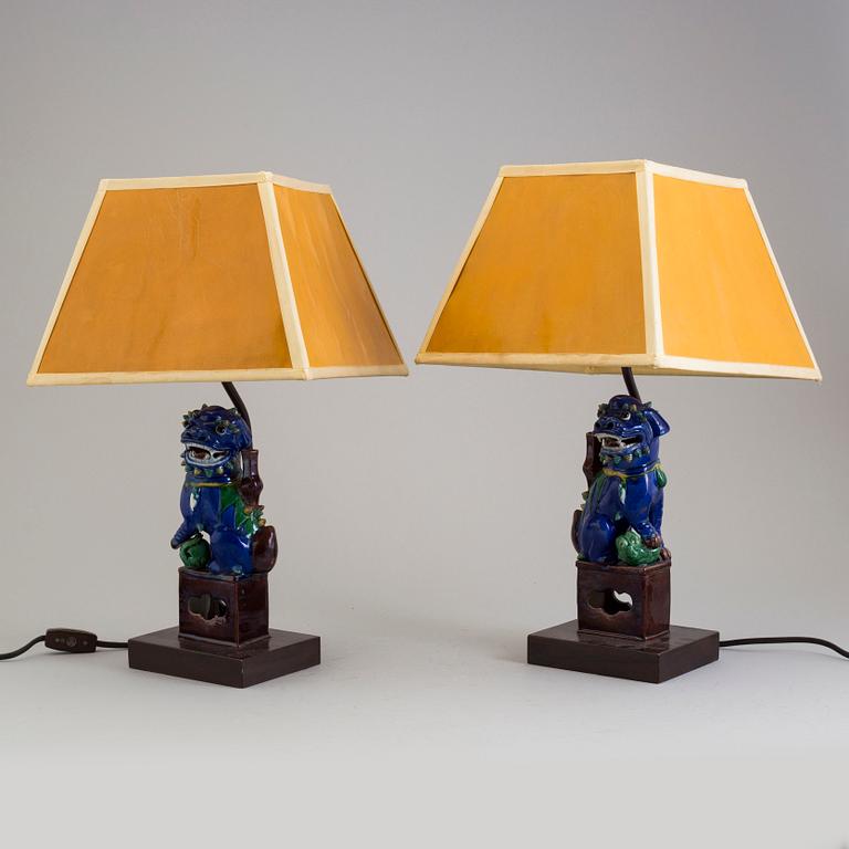 A pair of 20th century Chinese table lights.