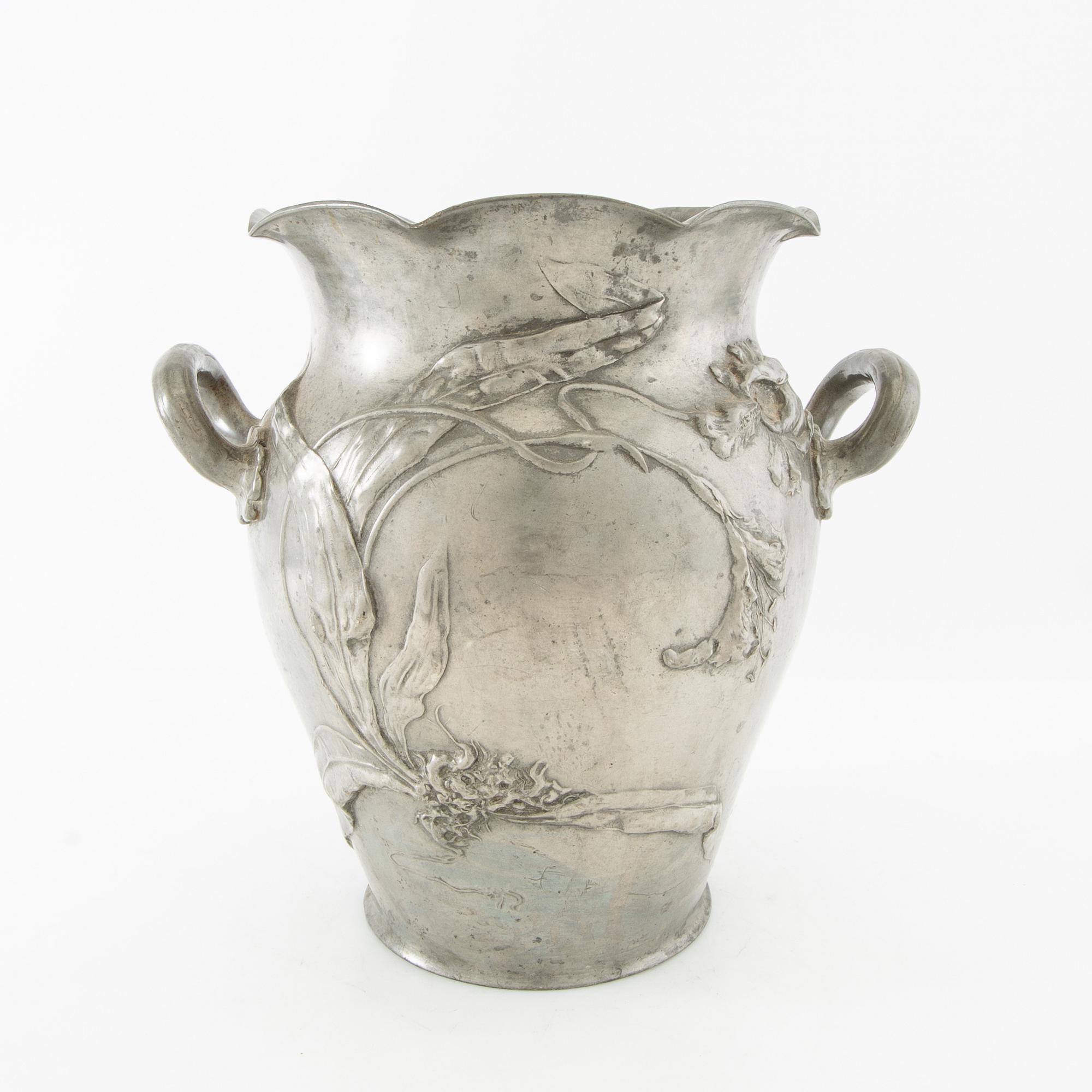 Vase Jugend  Kayserzinn  Germany early 20th century pewter.