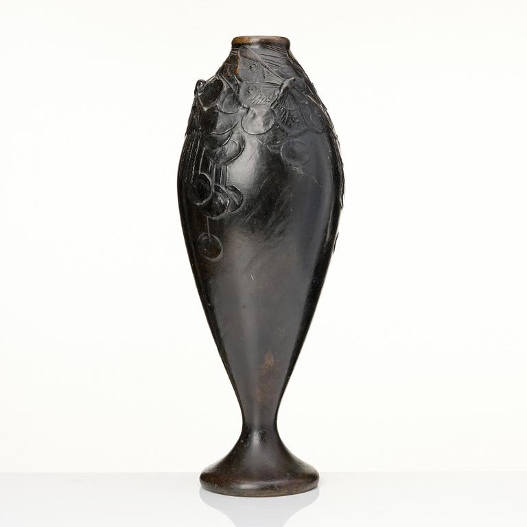 Hugo Elmqvist, a grand Art Nouveau patinated bronze vase, Stockholm ca 1900.