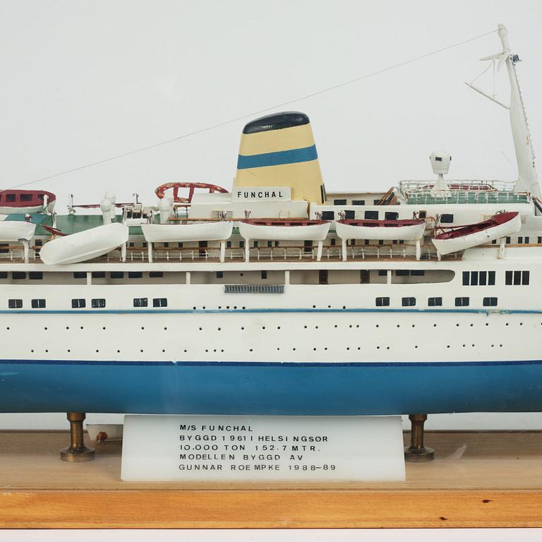 Ship model, M/V Funchal, built by Gunnar Roempke 1988-89.