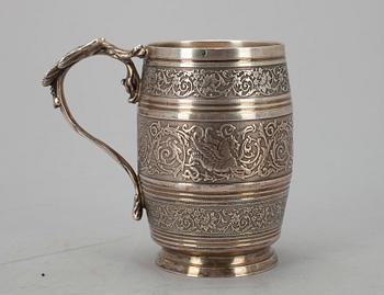 MUGG, silver, franska stämplar 925. 1800-talets slut. Vikt 218 g.