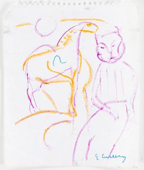ERLAND CULLBERG, Chalk drawings, 10, signed.