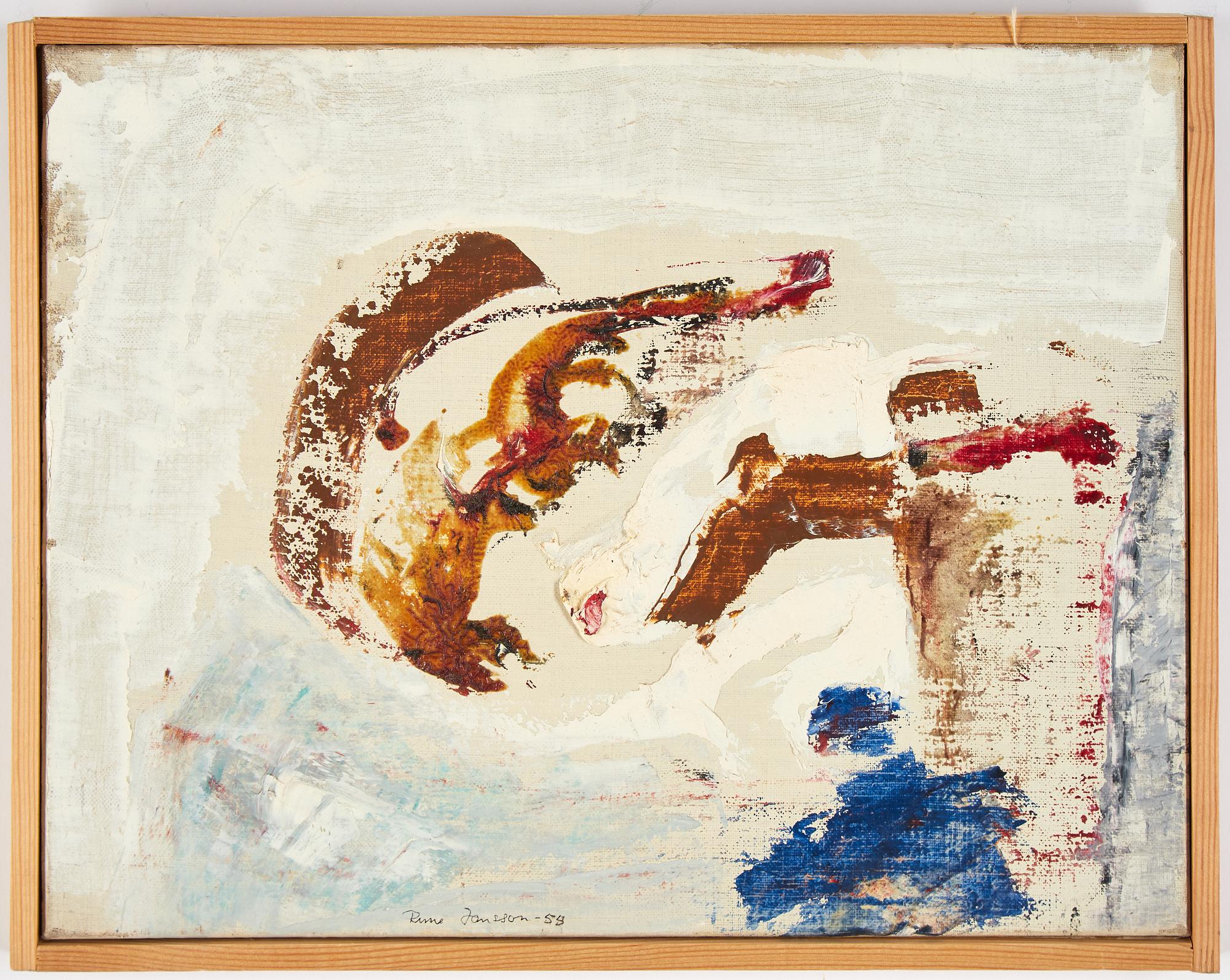 Rune Jansson, oil on canvas, signed and dated -55.