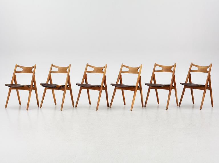 Hans J. Wegner, Six model CH-29 chairs Carl Hansen & Søn, mid-20th century.