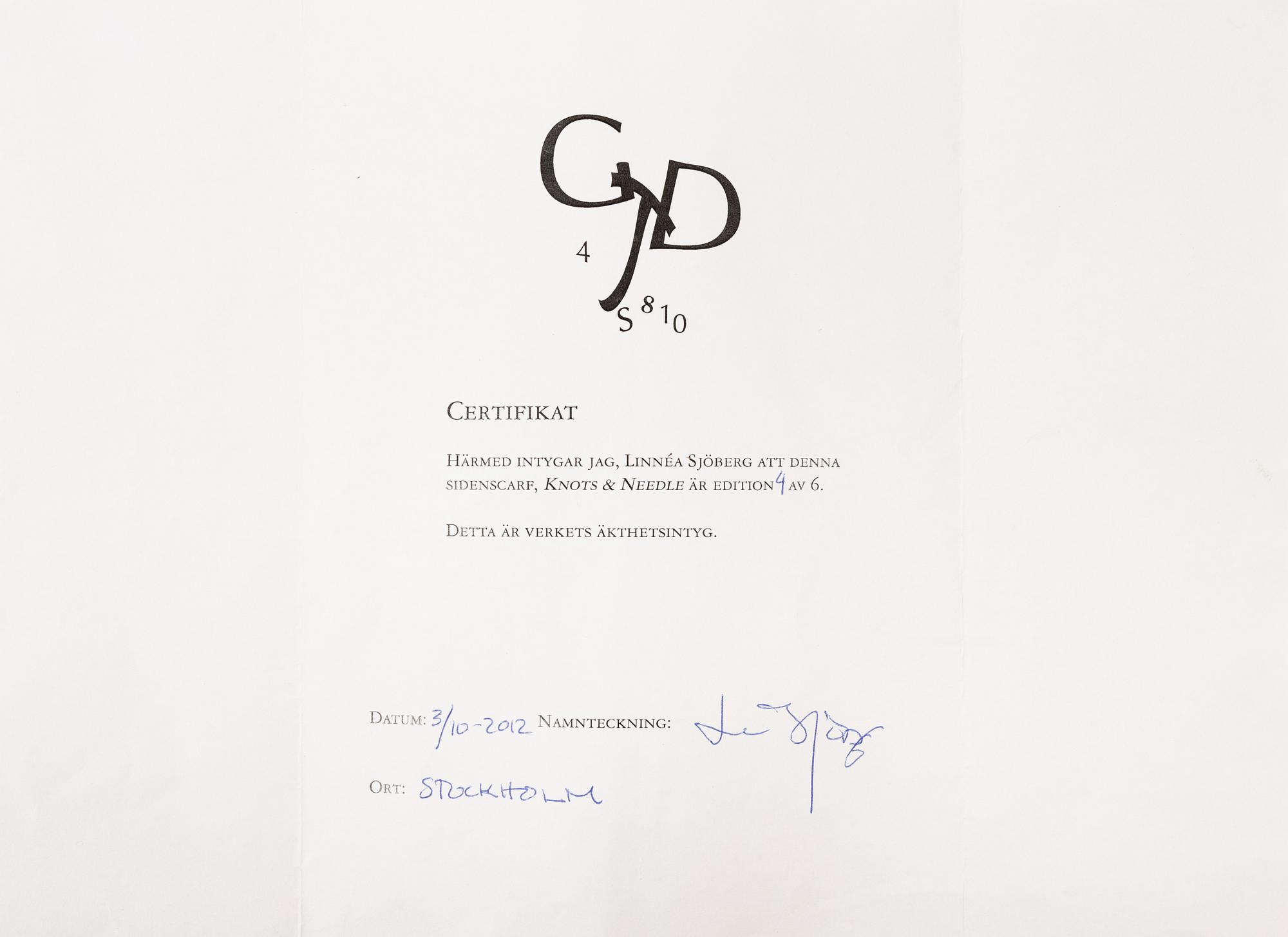 Linnéa Sjöberg, "Knots and Needles".