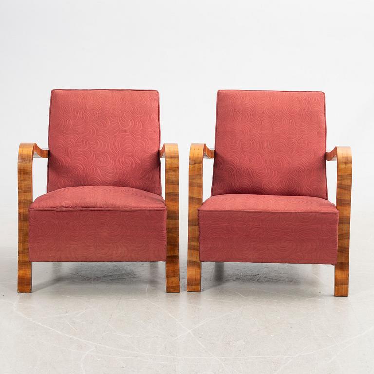 Fåtöljer, ett par, Art Deco, 1900-talets första hälft.