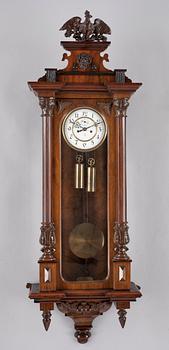 VÄGGUR, lodregulator, nyrenässans, omkring 1900.