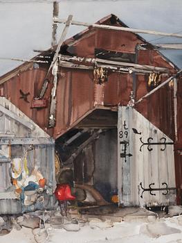 Lars Lerin, Fisherman's cabin, Lofoten.