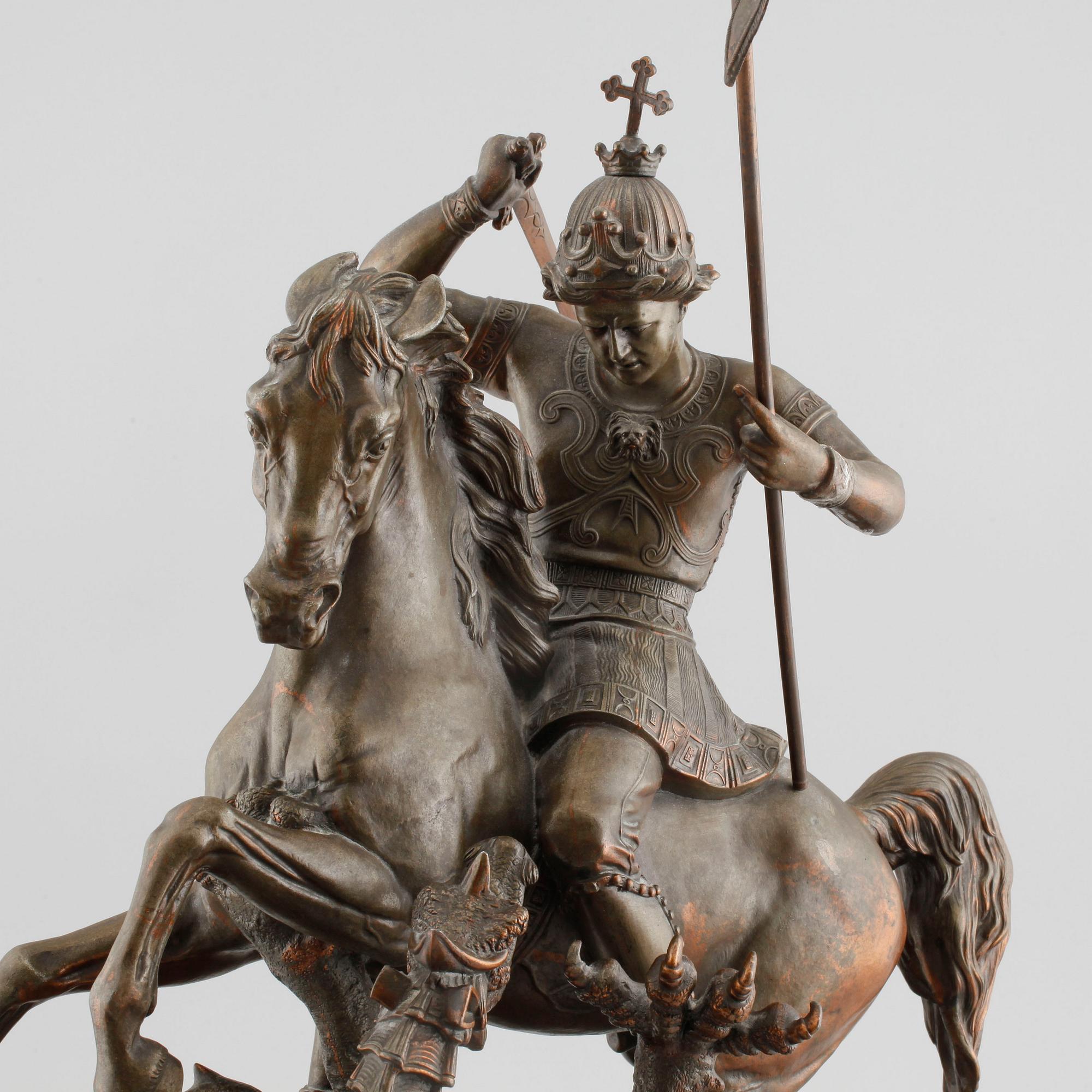 UNKNOWN ARTIST, sculpture, patinated metal, signed A Meves, Berlin, Deponirt, beginning of 20th century.
